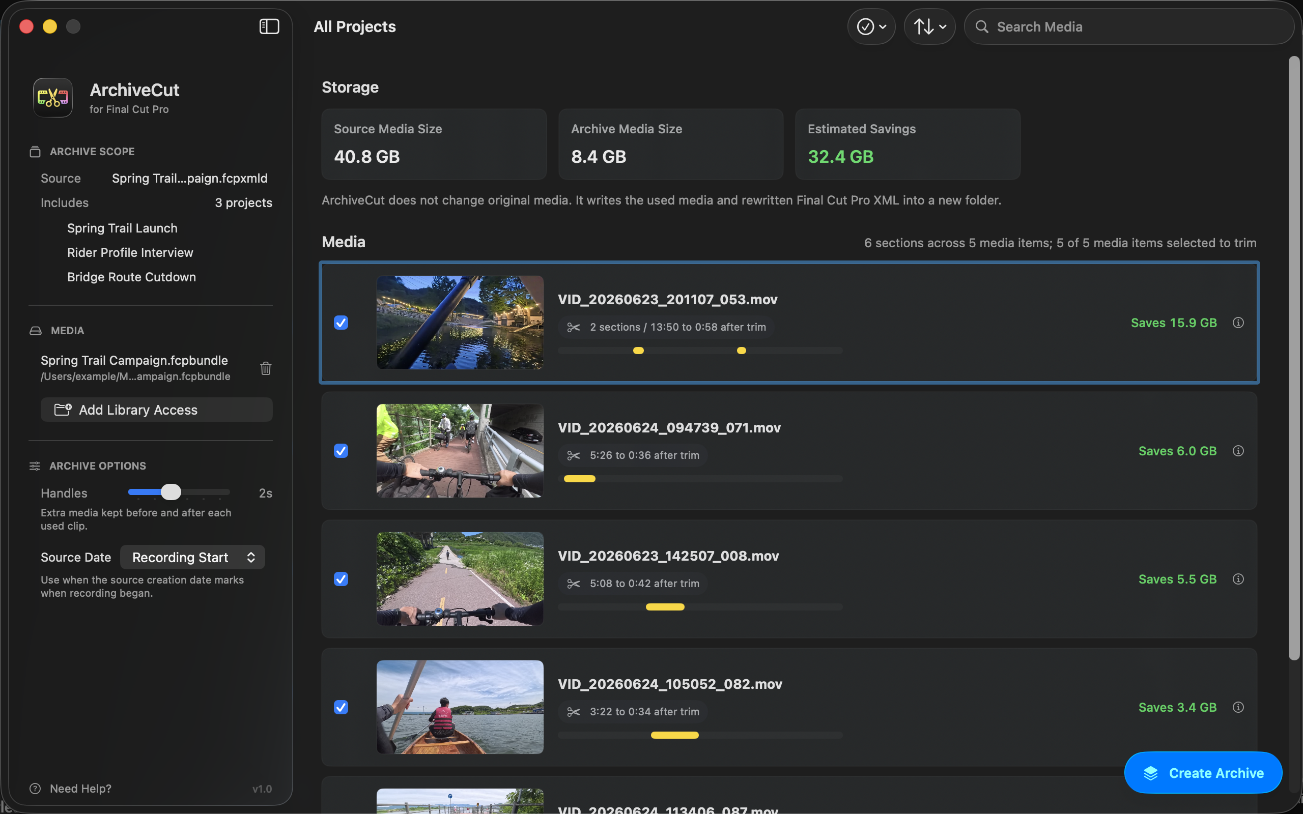 ArchiveCut screenshot